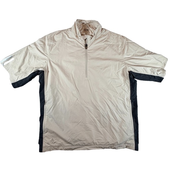 adidas Other - Adidas Golf Men's Sz L Climaproof Biege Short Sleeve Windbreaker‎ Jacket Top